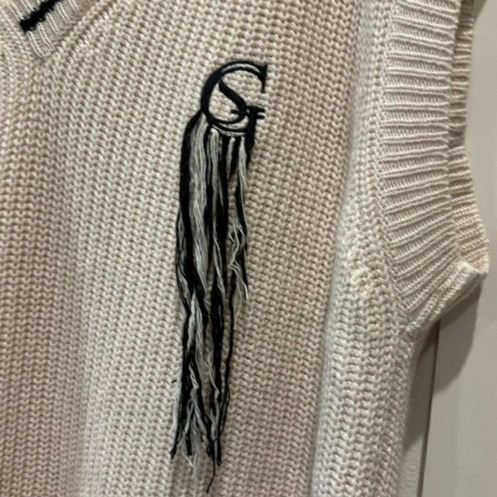 NWT Sans Gene OVERSIZED KNIT VEST Medium Embroidered Wool Cashmere Blend‌ Dress - Picture 6 of 16